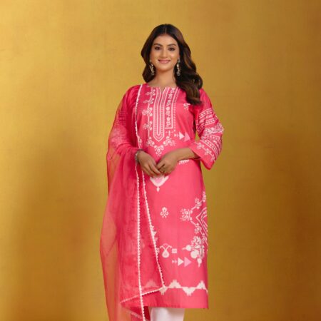 Bright Pink Digital Printed Kurti Set 2