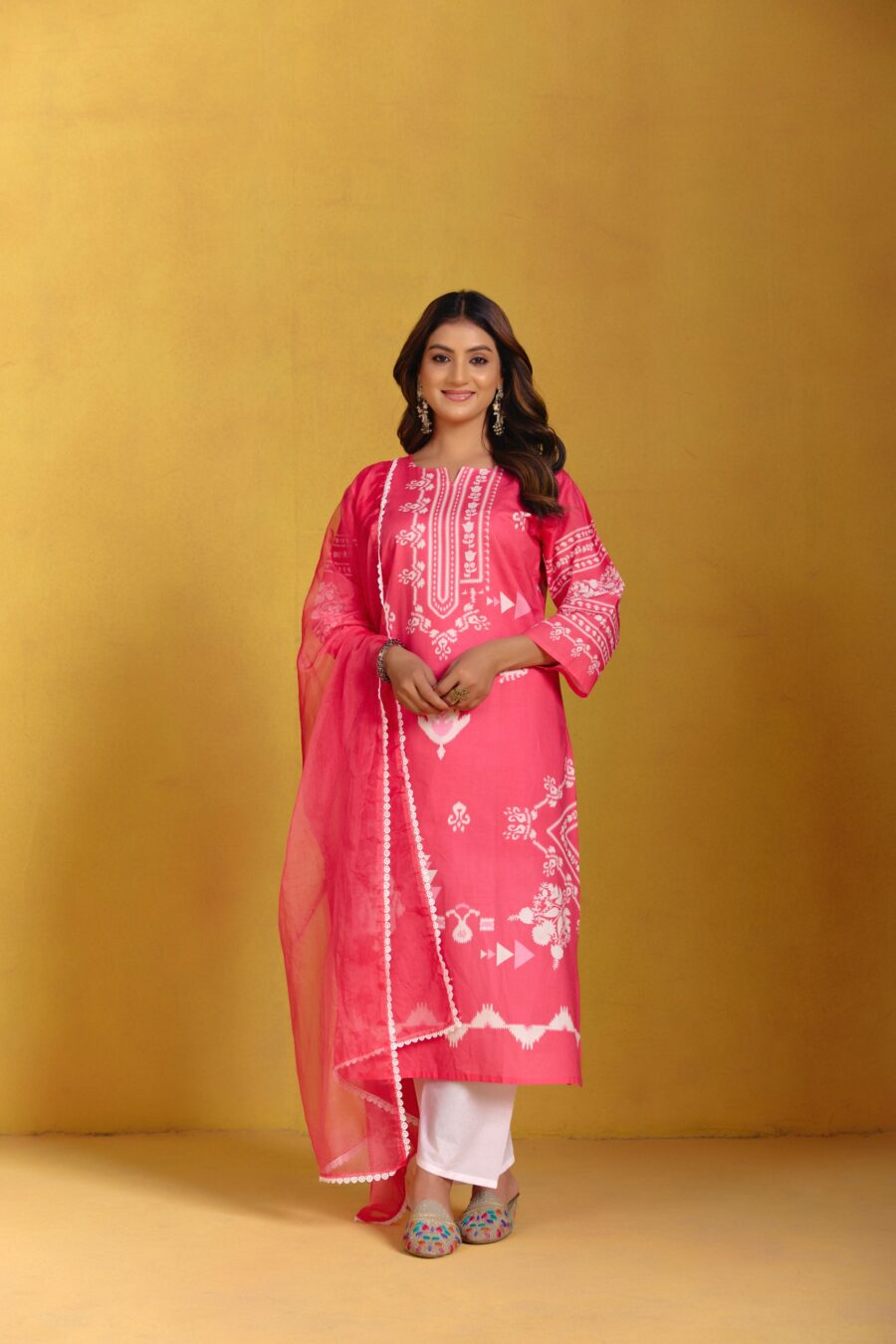 Bright Pink Digital Printed Kurti Set 2