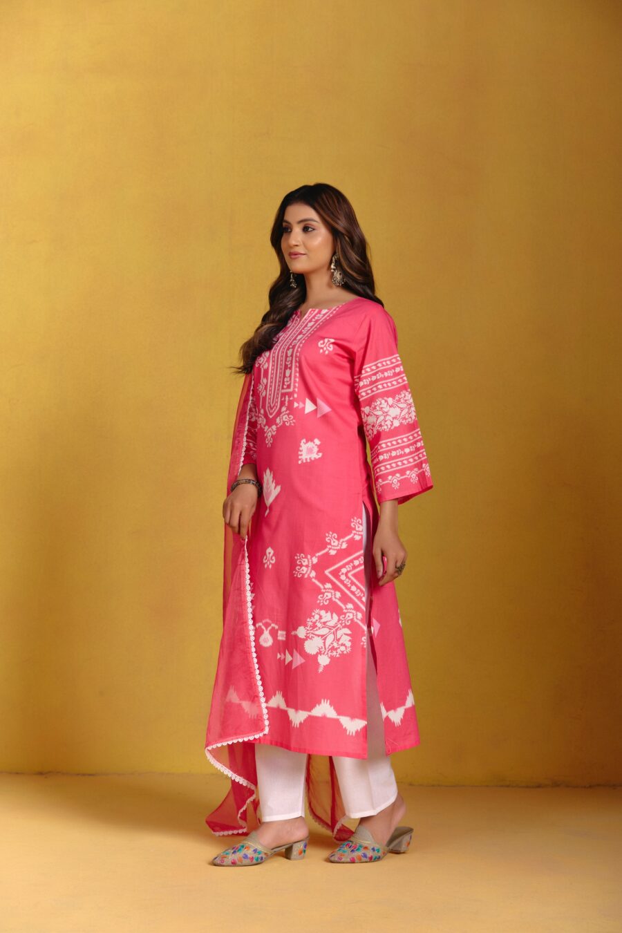 Bright Pink Digital Printed Kurti Set 5