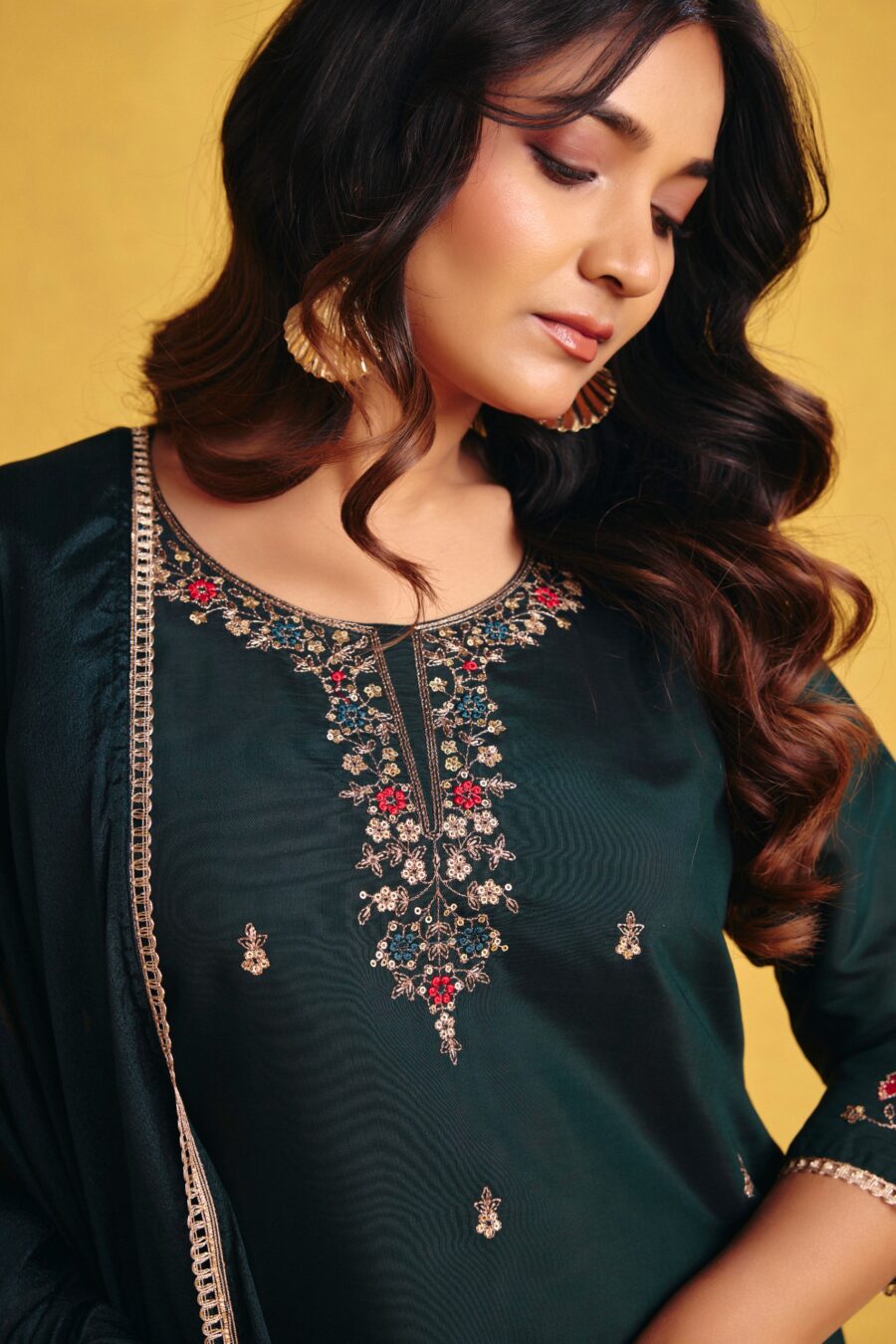 Dark Green Kurta Set