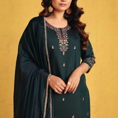 Dark Green Kurta Set - View 4 | PPAVAKEY Ethnic Wear