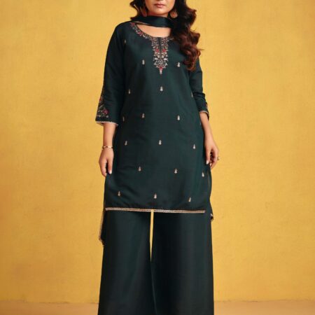 Dark Green Kurta Set - View 6 | PPAVAKEY Ethnic Wear