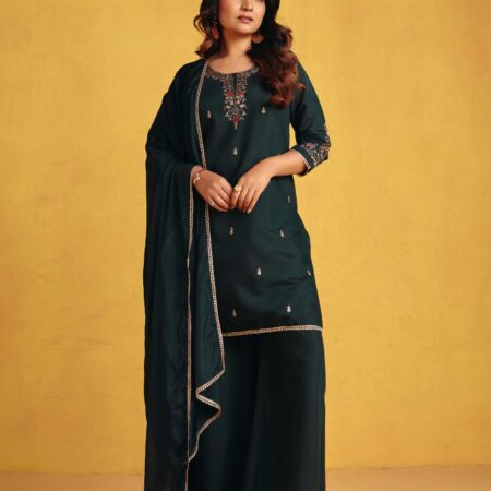 Dark Green Kurta Set - View 7 | PPAVAKEY Ethnic Wear