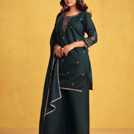 Dark Green Kurta Set - View 9 | PPAVAKEY Ethnic Wear