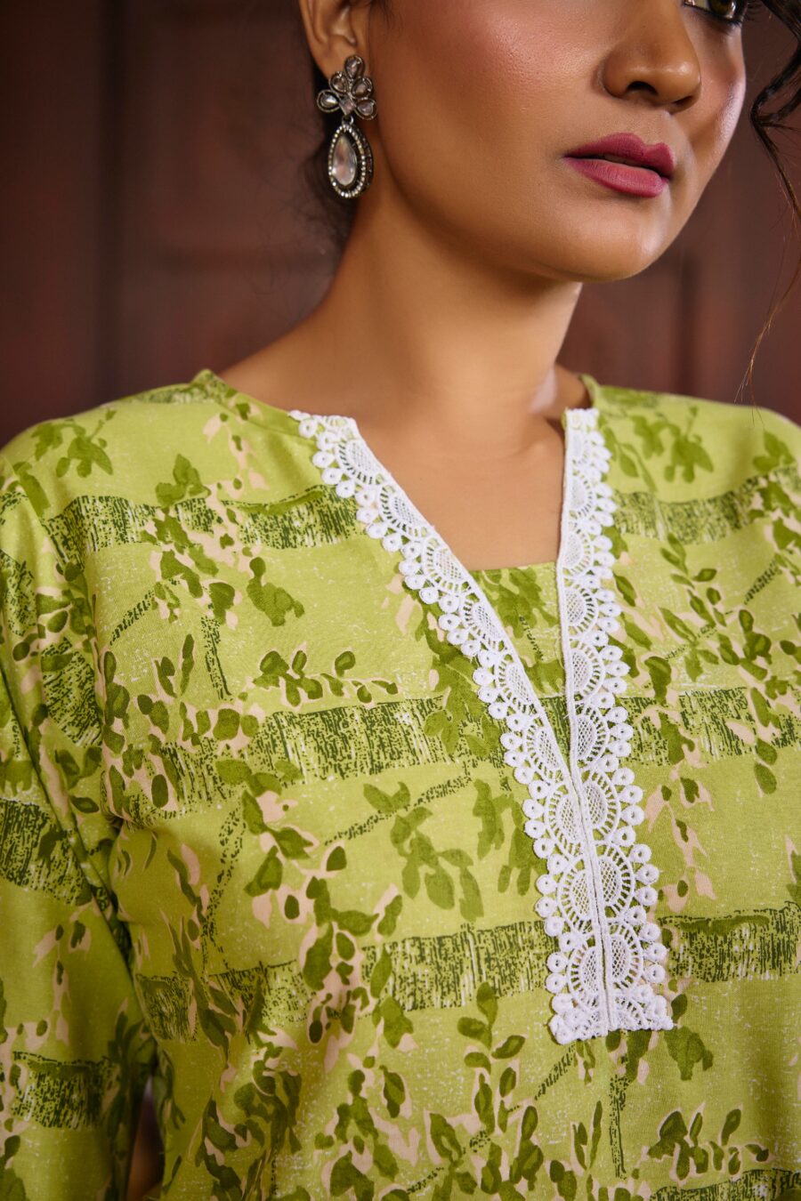 Green Cotton Printed Co-ord set