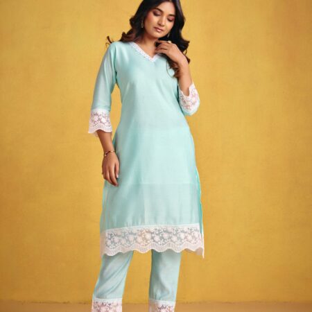 Mint Green Kurta Set - View 3 | PPAVAKEY Ethnic Wear
