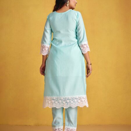 Mint Green Kurta Set - View 4 | PPAVAKEY Ethnic Wear