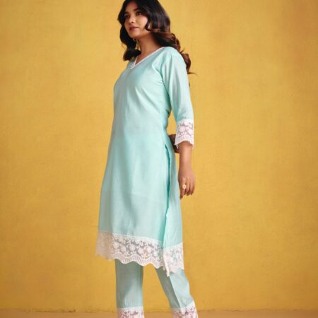 Mint Green Kurta Set - View 5 | PPAVAKEY Ethnic Wear