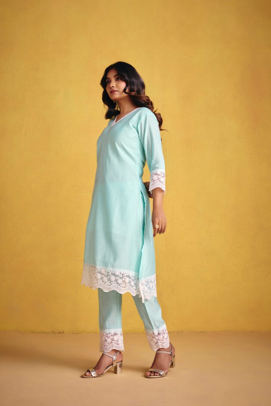 Mint Green Kurta Set - View 5 | PPAVAKEY Ethnic Wear