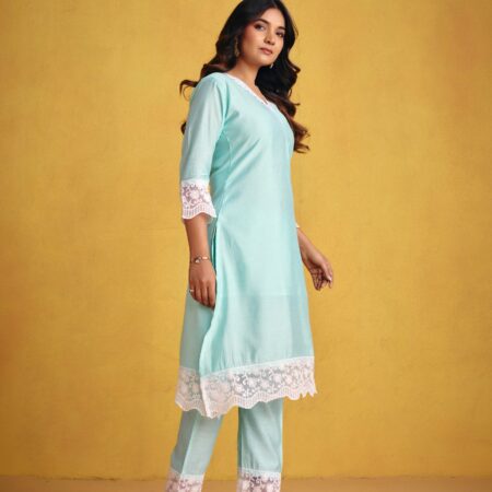 Mint Green Kurta Set - View 7 | PPAVAKEY Ethnic Wear