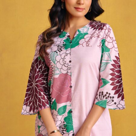 Mocha Brown Digital Printed Co-ord Set - View 6 | PPAVAKEY Ethnic Wear