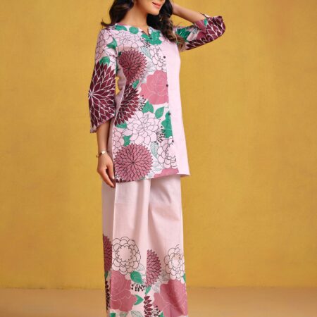 Mocha Brown Digital Printed Co-ord Set - View 7 | PPAVAKEY Ethnic Wear