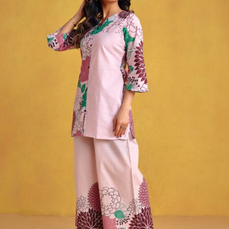 Mocha Brown Digital Printed Co-ord Set - View 9 | PPAVAKEY Ethnic Wear