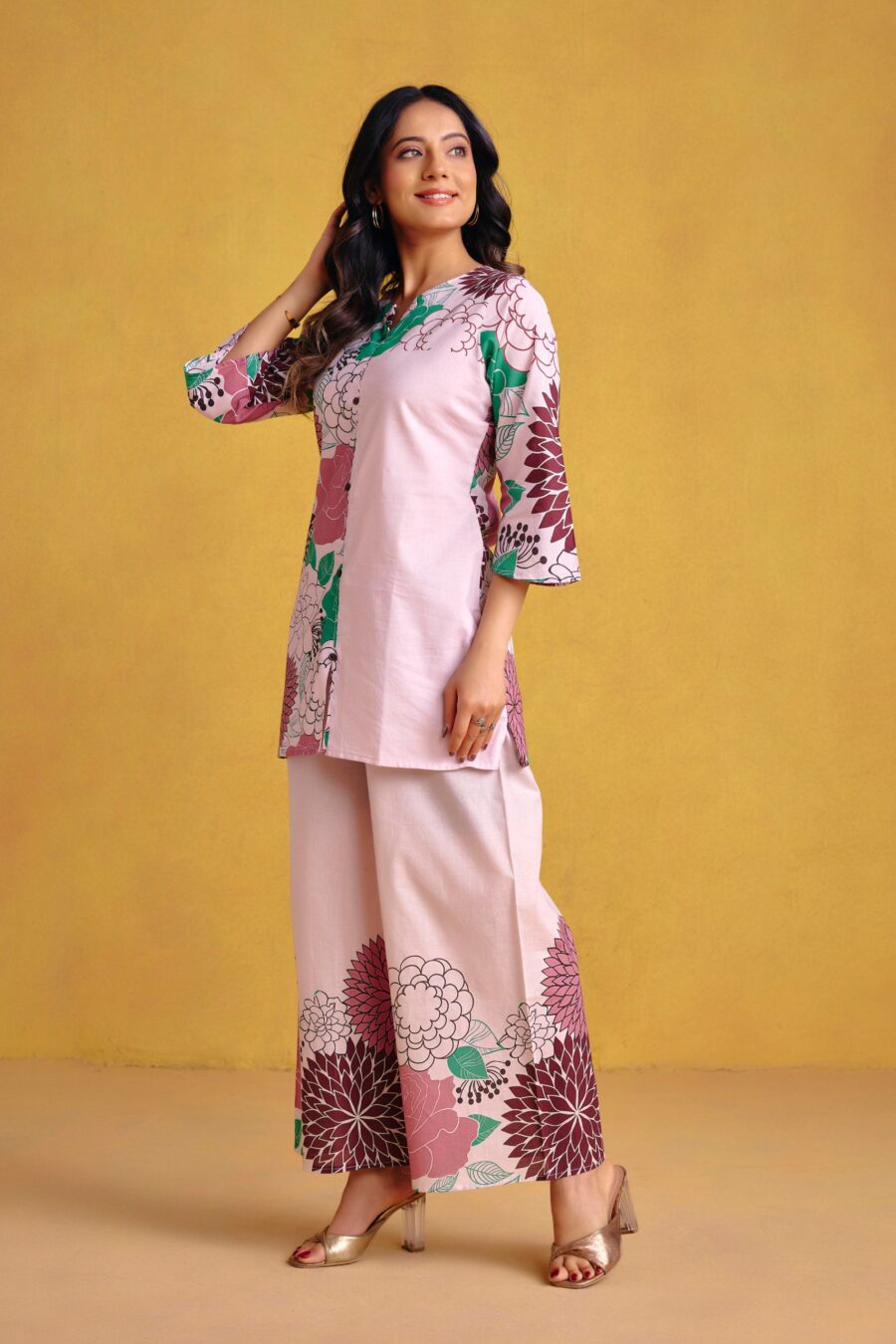 Mocha Brown Digital Printed Co-ord Set - View 9 | PPAVAKEY Ethnic Wear