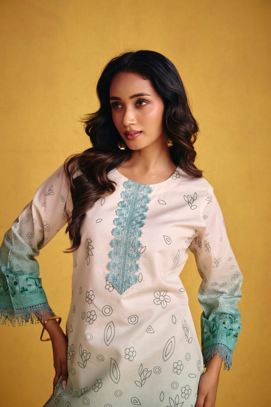 Ombre Sea Green Kurta Set