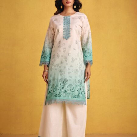 Ombre Sea Green Kurta Set - View 5 | PPAVAKEY Ethnic Wear