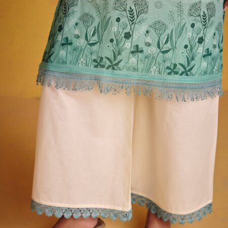 Ombre Sea Green Kurta Set - View 7 | PPAVAKEY Ethnic Wear