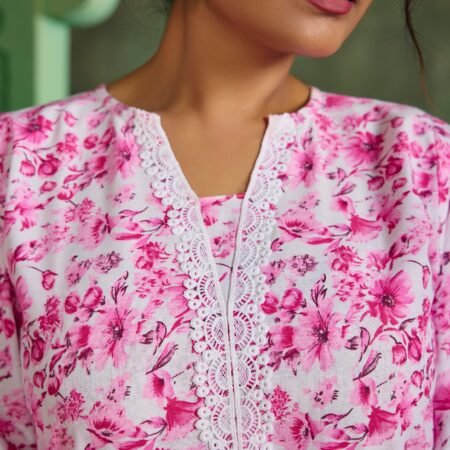 Pink Floral Cotton Printed Co-ord set