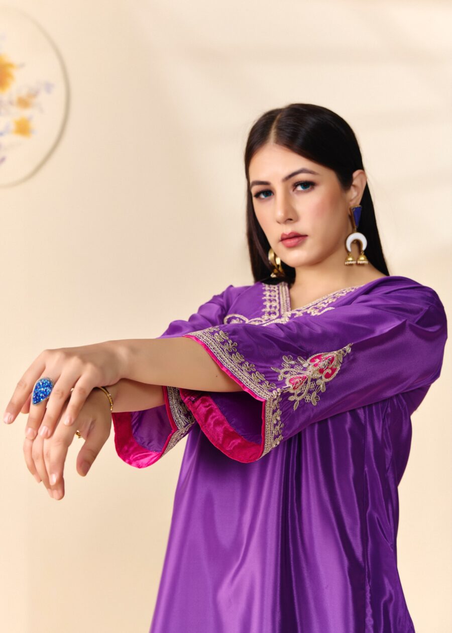 Purple Jariwork Kurti with Salwar - View 7 | PPAVAKEY Ethnic Wear