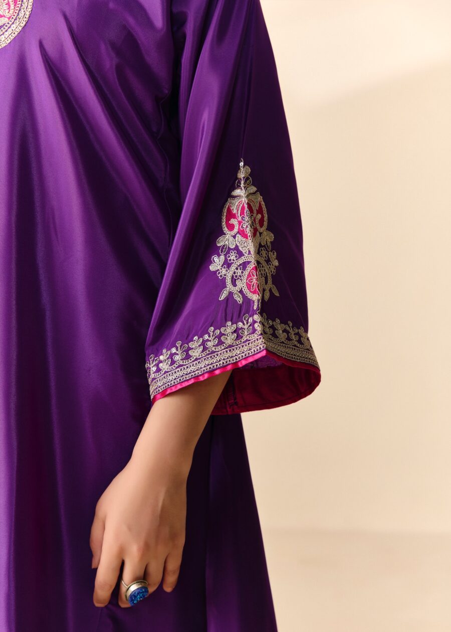 Purple Jariwork Kurti with Salwar - View 8 | PPAVAKEY Ethnic Wear