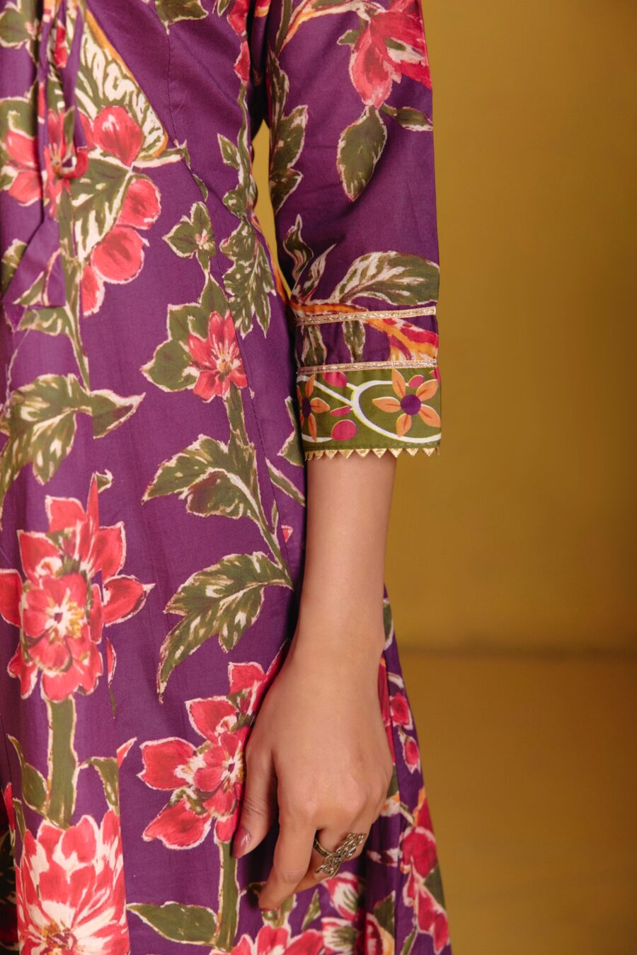 Violet Angrakha Kurta Set with Dupatta 10