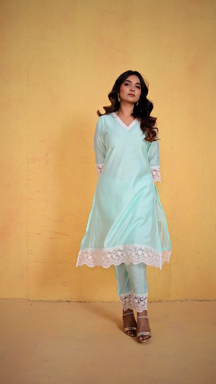 Mint Green Kurta Set — video